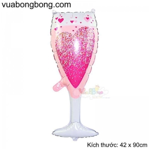 Bong bóng ly rượu hồng kim tuyến
